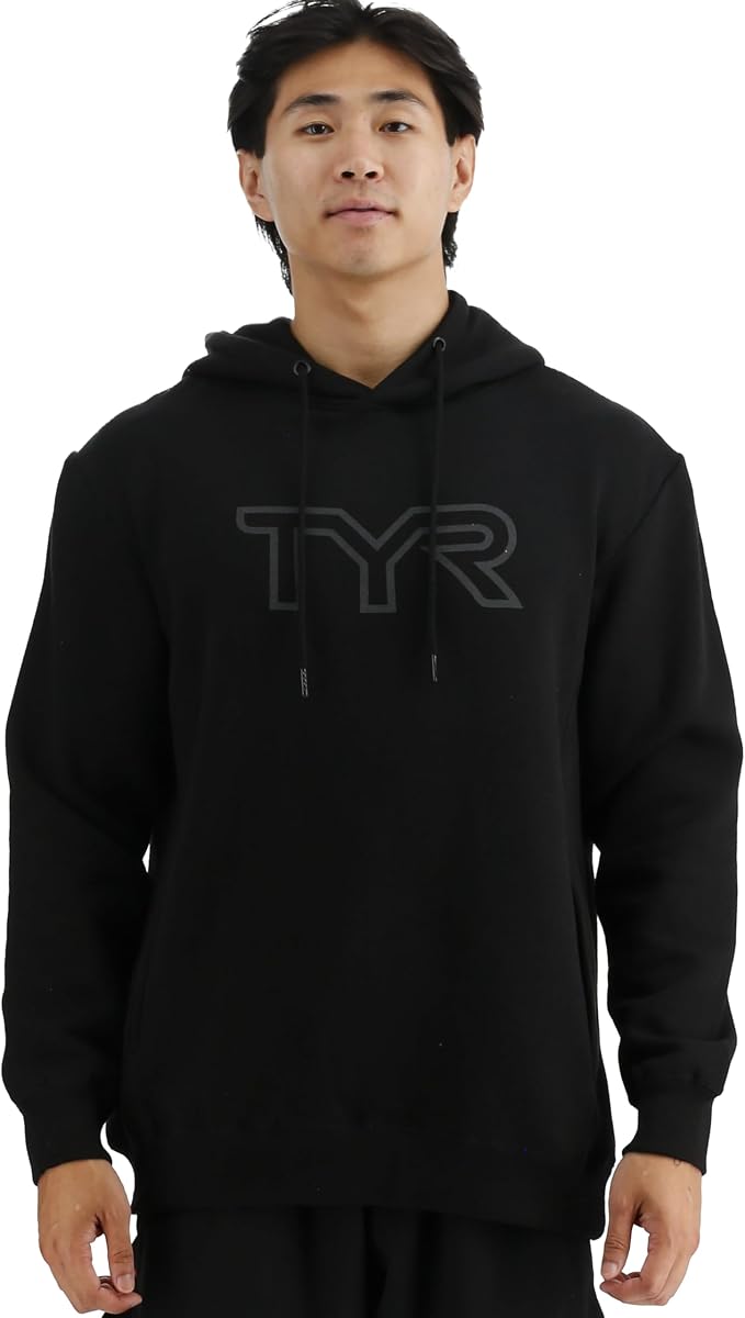 TYR Sudadera con capucha unisex para adultos de forro polar ultrasuave de peso medio con logotipo grande