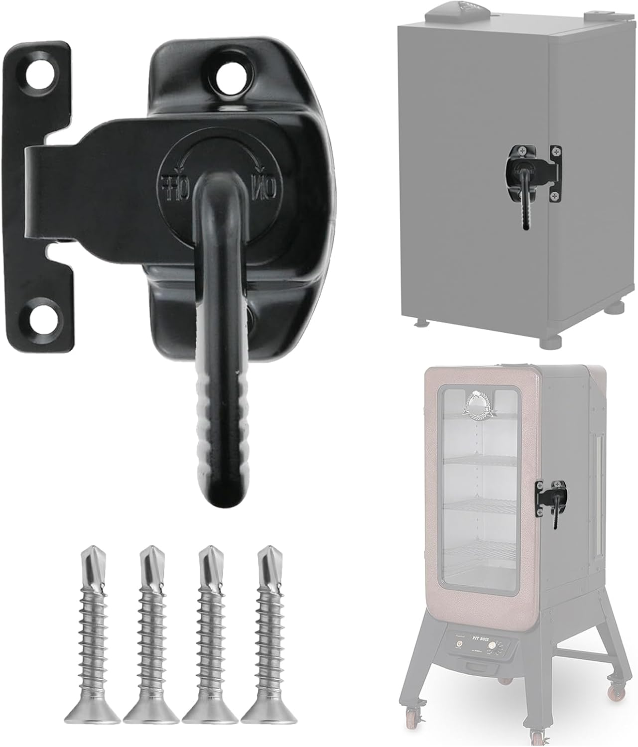 Smoker Door Latch for Pit Boss 1077, Rustproof Smoker Lid