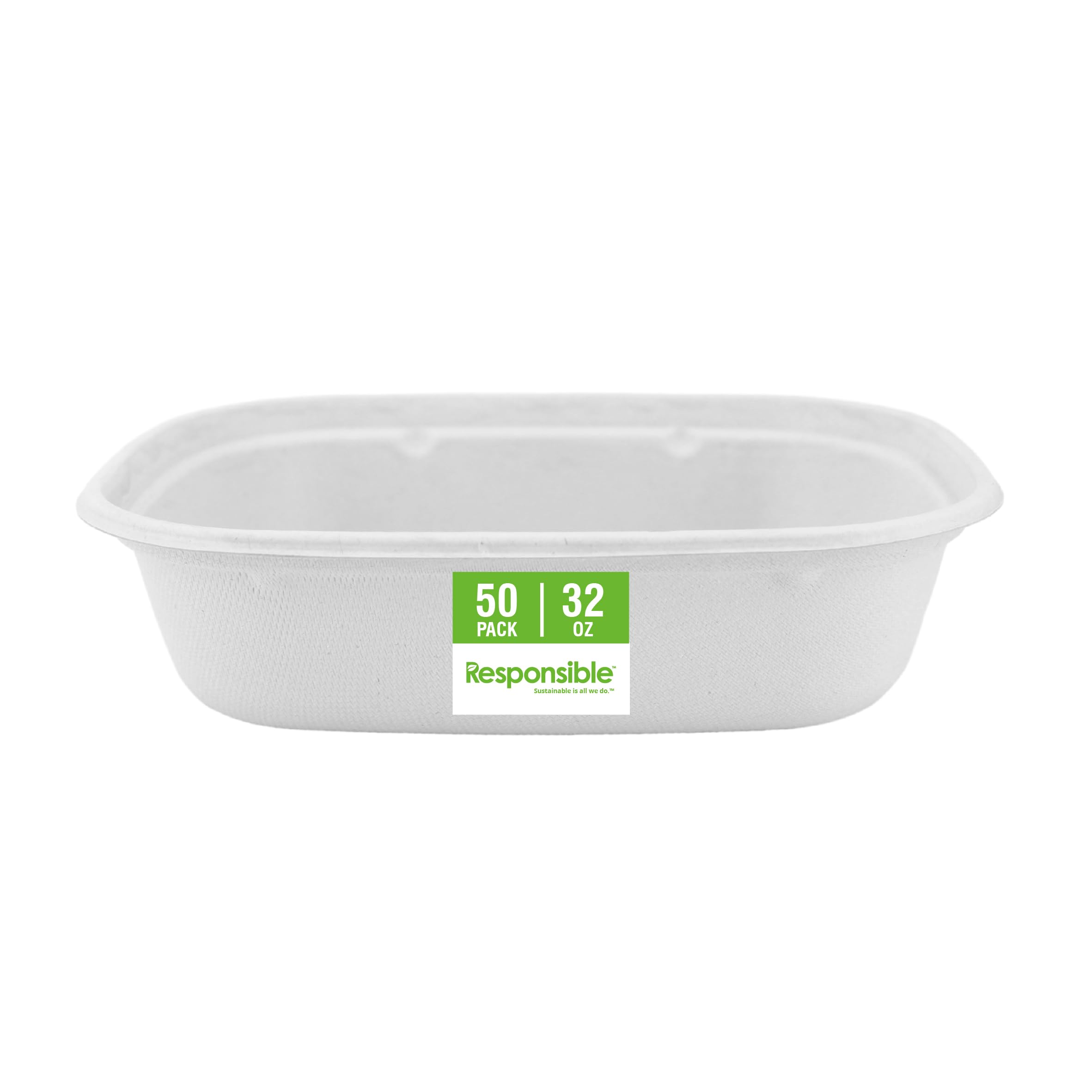 Responsible Products 32 oz (50 Count) / Classic White / Casual Bowls
