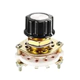 uxcell 3P3T 3 Pole 3 Throw Single Deck Band Channel Rotary Switch Selector with Black Plastic Knob