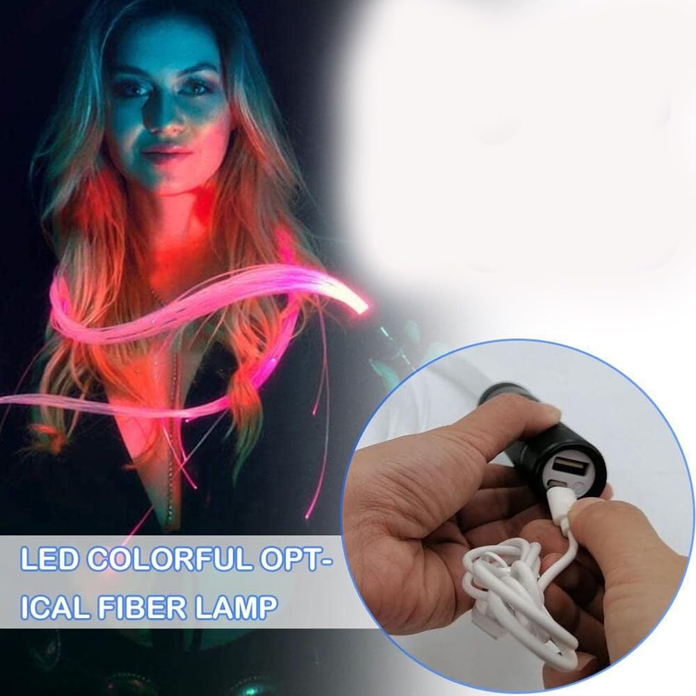 Frusta a Fibra Ottica a LED, Frusta da Ballo, Luce Super Luminosa 36 Modalità Girevole 360 ° per Danza, Feste, Spettacoli Di Luce, Festival Musicali EDM