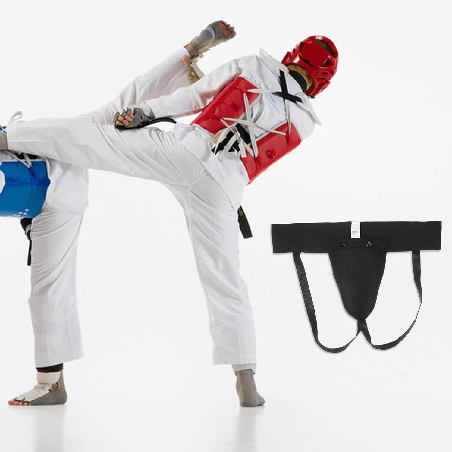 Breathable Groin Protector Flexible and Wear-Resistant Latex and Cotton Crotch Guard for Competitive Sports Suitable for Boxing , Taekwondo , and Martial Arts Training