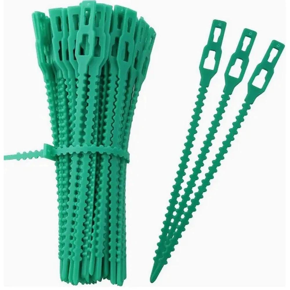 100 fascette stringicavo per piante, regolabili, verdi, supporto flessibile per piante, fissaggio multifunzionale per piante da giardino, crescita, cura