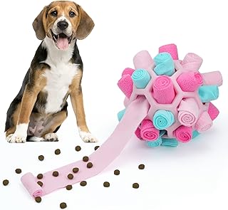 Larimuer Snuffle Ball for Dogs, Sniffing Rug Snuffle Toy, Interactive Dog Toy, Portable Pet Snuffle Ball Toy for Small, Medium Dogs, Pet (Summer Pink) product image