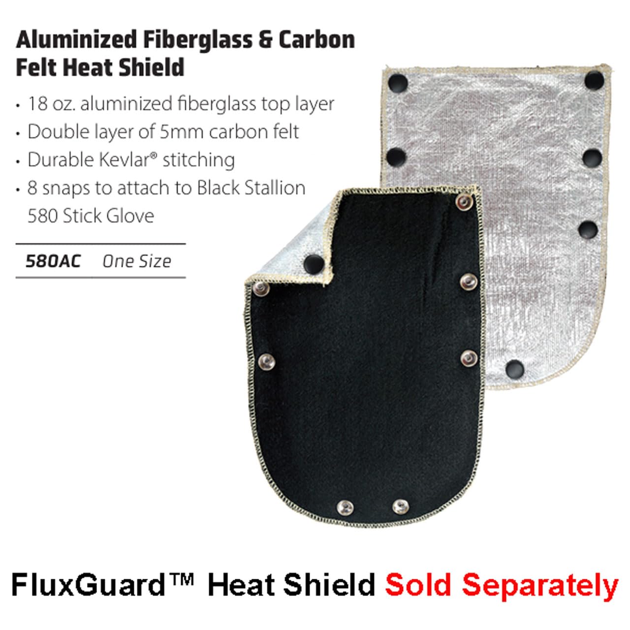 Black Stallion 580L FluxGuard Premium Cowhide Stick Welding Gloves - Large