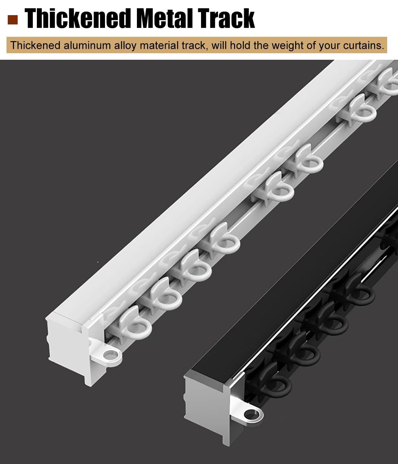 Binario Tenda Soffitto Binario per Tendaggio a Soffitto Incorporato, Asta per Finestra Balcone Doccia Nascosta, Sistema di Partizione per Stanza Ospedale Privacy Incassata(Black,5ft/60in/152cm)