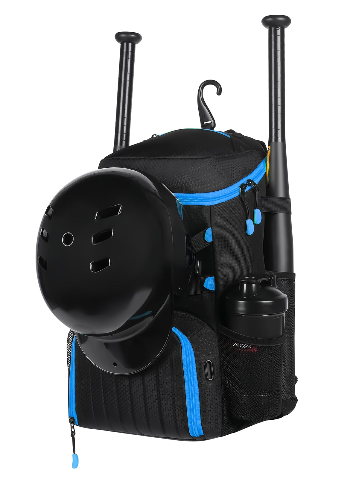 Lightweight Baseball Bat Backpack with Shoe Compartment, Softball Gift for Women with Fence Hook & Batting Glove, Helmet | Multiple Colors