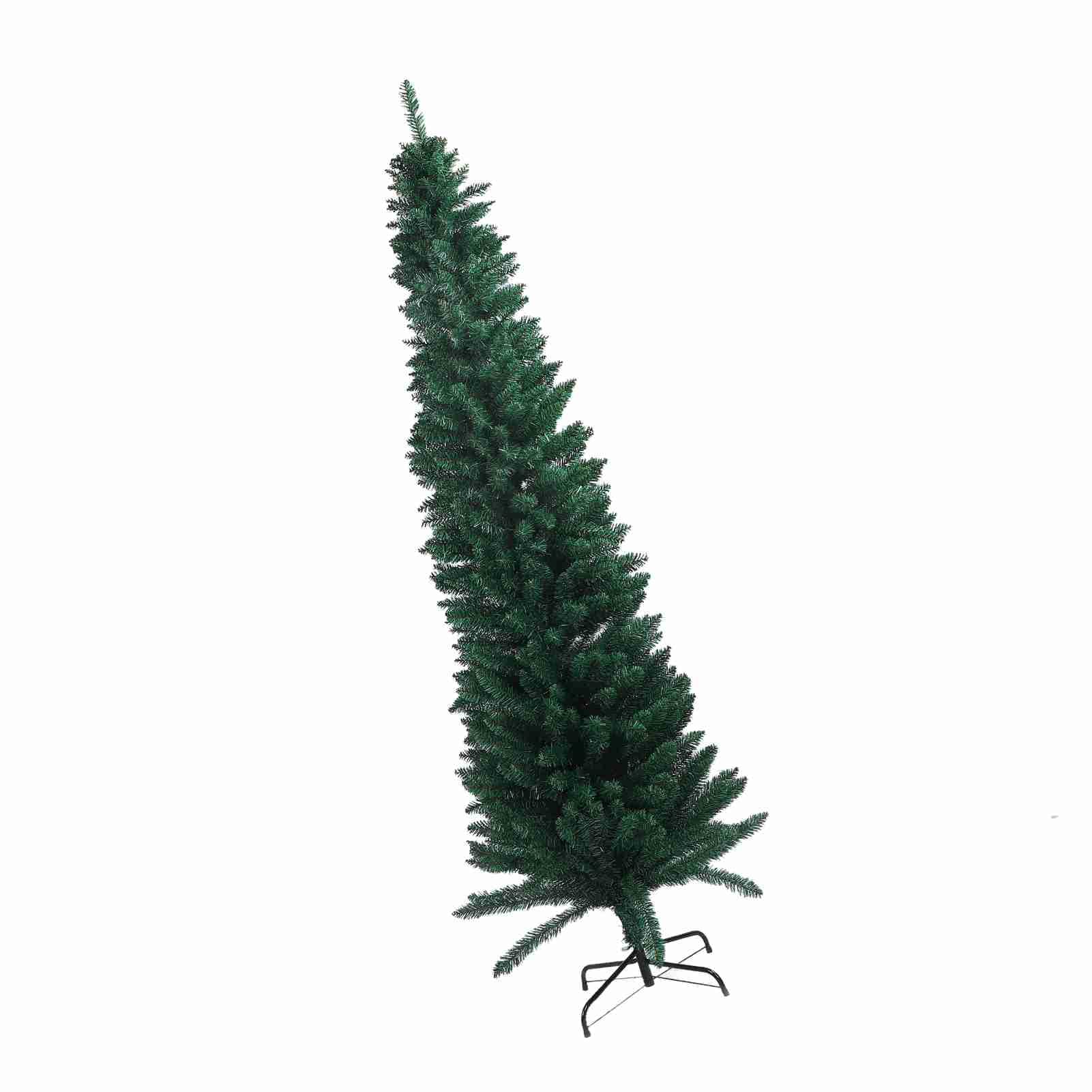 Künstlicher Weihnachtsbaum, PVC-Bleistift-Weihnachtsbaum, Schmal, Grün, Weihnachtskiefer, Realistisches Laub, Platzsparendes Design für Ferienhaus, Ecke, Innen- und Außendekoration (H. Ich