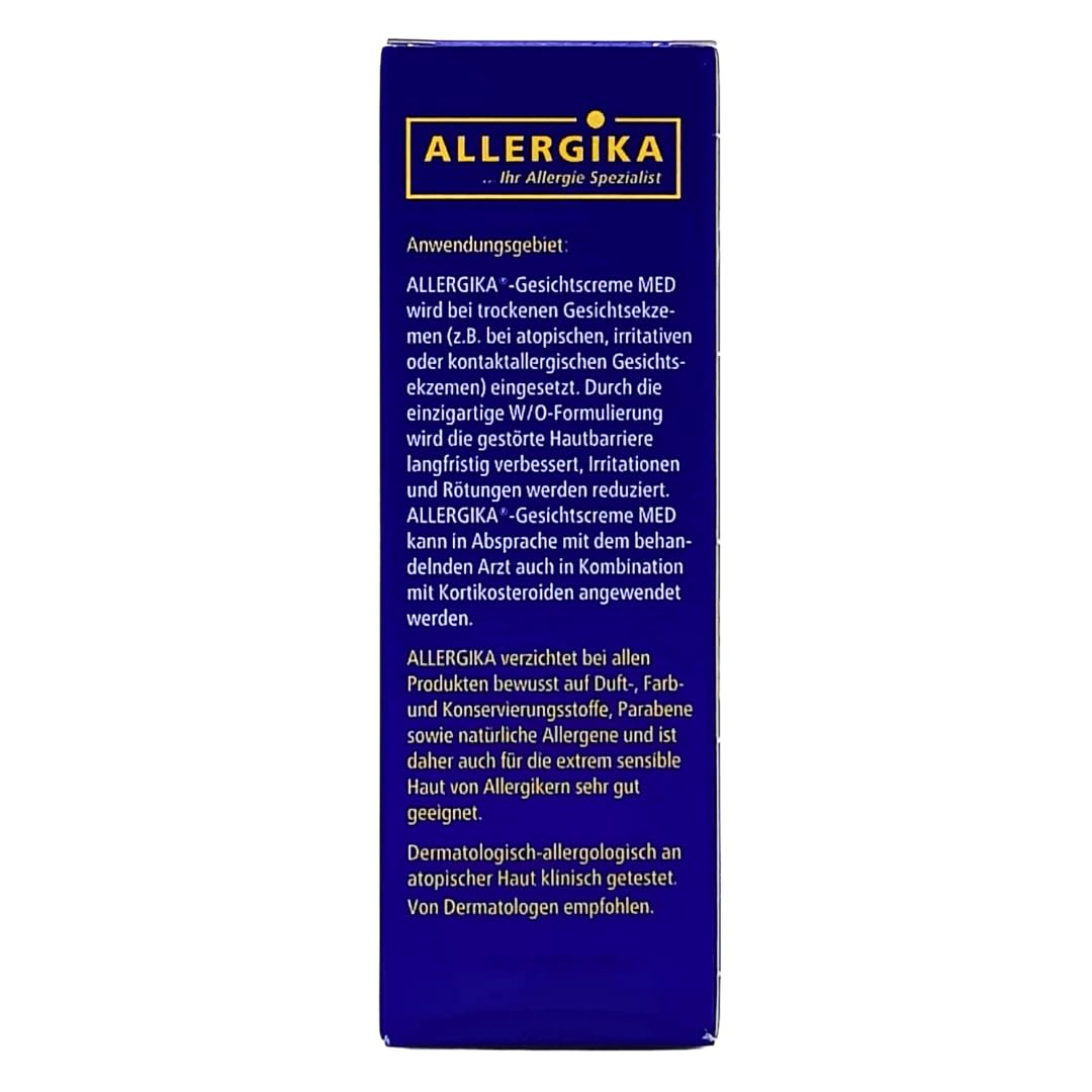 Allergika Gesichtscreme MED 2x 50 ml I Zur Behandlung von Gesichtsekzemen I Rötung, Schuppung, Hauttrockenheit, Neurodermitis I Juckreiz I sensible Haut I Spar-Set plus Pharma Perle give-away