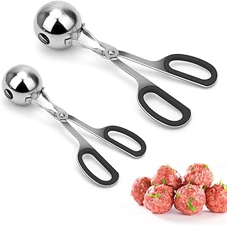 Sponsored Ad - Meatball Maker, AHIER 2PCS None-stick Meatball Scoop Ball Maker with Detachable Anti-Slip Handles, Stainles...