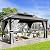 UDPATIO 12' x 16' Hardtop Gazebo, Galvanized Steel Double Roof Permanent Aluminum Gazebo, Outdoor Metal Pergolas with Mosquito Netting and Curtains for Garden, Parties, Patio, Deck, Lawns, Grey