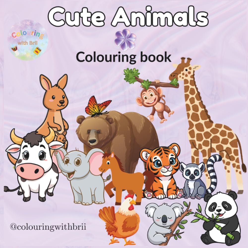 Cute Animals colouring book: 50+ Simple and Adorable Animal Coloring Pages with Bold Outlines for Early Learners