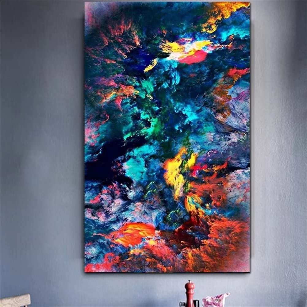 5D DIY Diamond Painting Kit Complet,Lignes de couleur bleue Peinture Diamant Kits pour Adultes,Square Diamant Strass Cristal Point de Croix Broderie Peinture Arts pour décoration murale 60x120cm A75