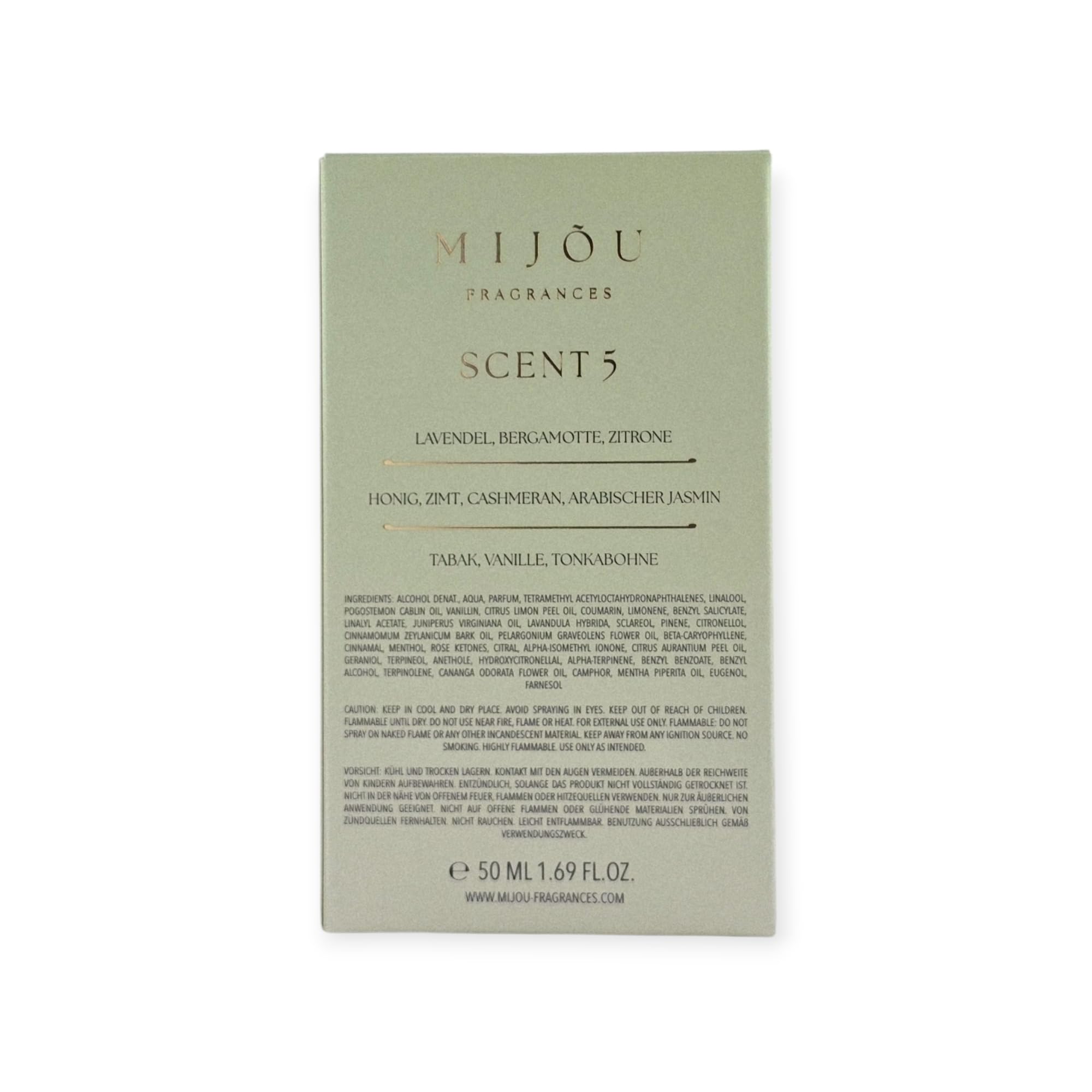 MIJOU Fragrances Scent 5 Eau de Parfum 50 ml | Fragancia aromática para hombre con tabaco, vainilla y haba tonka | Fragancia Fougere para hombres