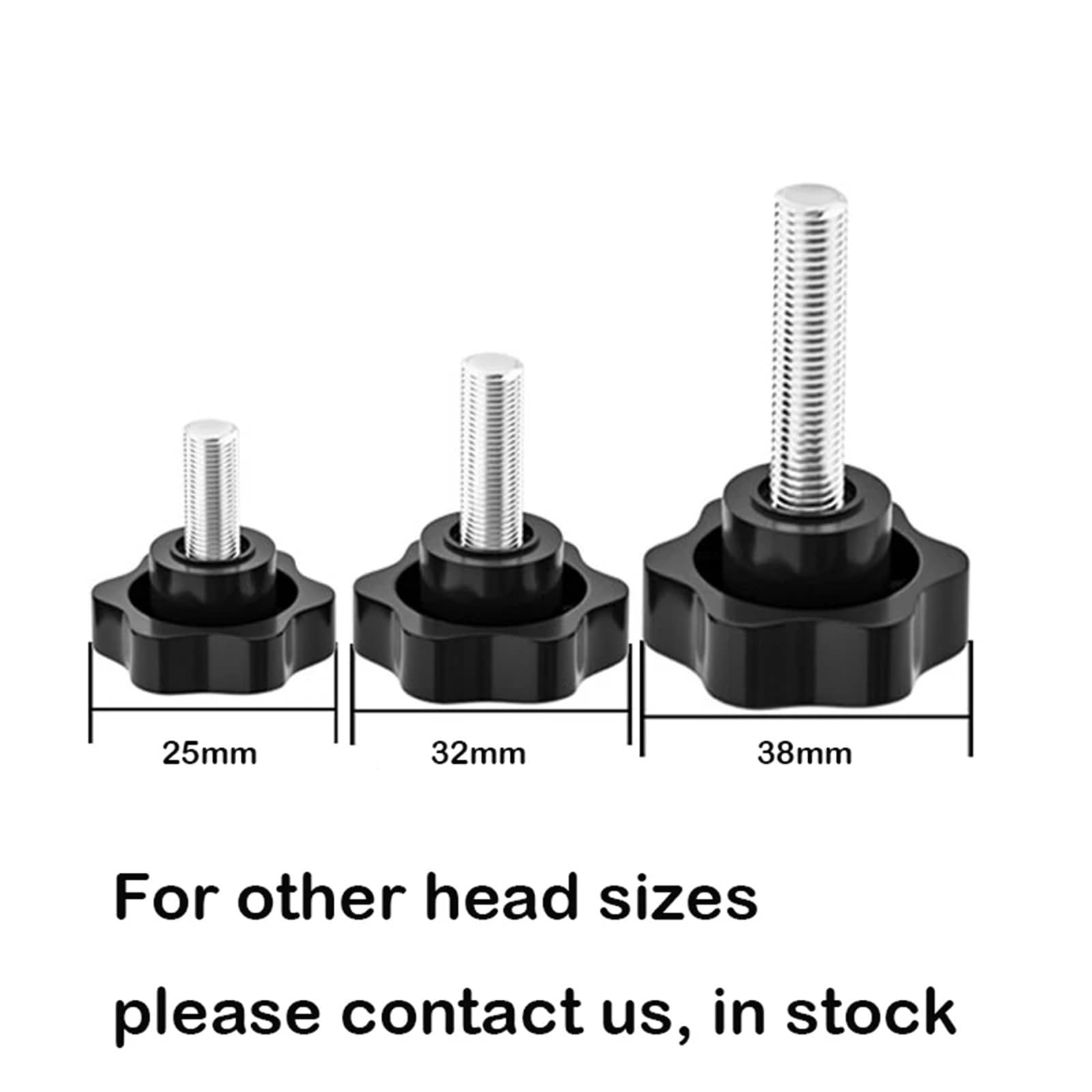 5/10 pezzi di vite serraggio a testa zigrinata con filettata in plastica a forma stella, manopola, bullone in legno M5, M6, M8 Per Cerniere Delle Porte, Riparazioni, Progetti Da(10pcs,M10x40mm 38D)