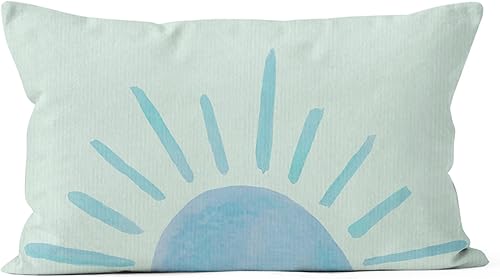 HIWX Funda de almohada decorativa abstracta de estilo bohemio para sofá, cama, habitación, decoración bohemia de 12 x 20 pulgadas (verde)