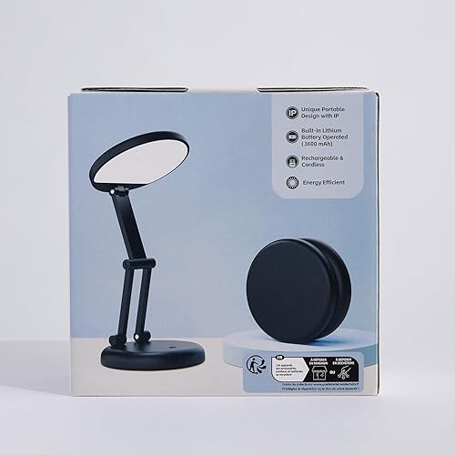 Miniatura 11 de PIKOY Lámpara recargable inalámbrica con pilas, 3600 mAh, lámpara de mesa LED inalámbrica de 10 brillo, pequeña mini luz portátil con pilas para