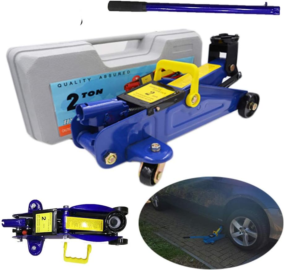 2 Tonne Hydraulic Heavy-Duty Trolley Jack Large Lifting Range 135mm - 320mm