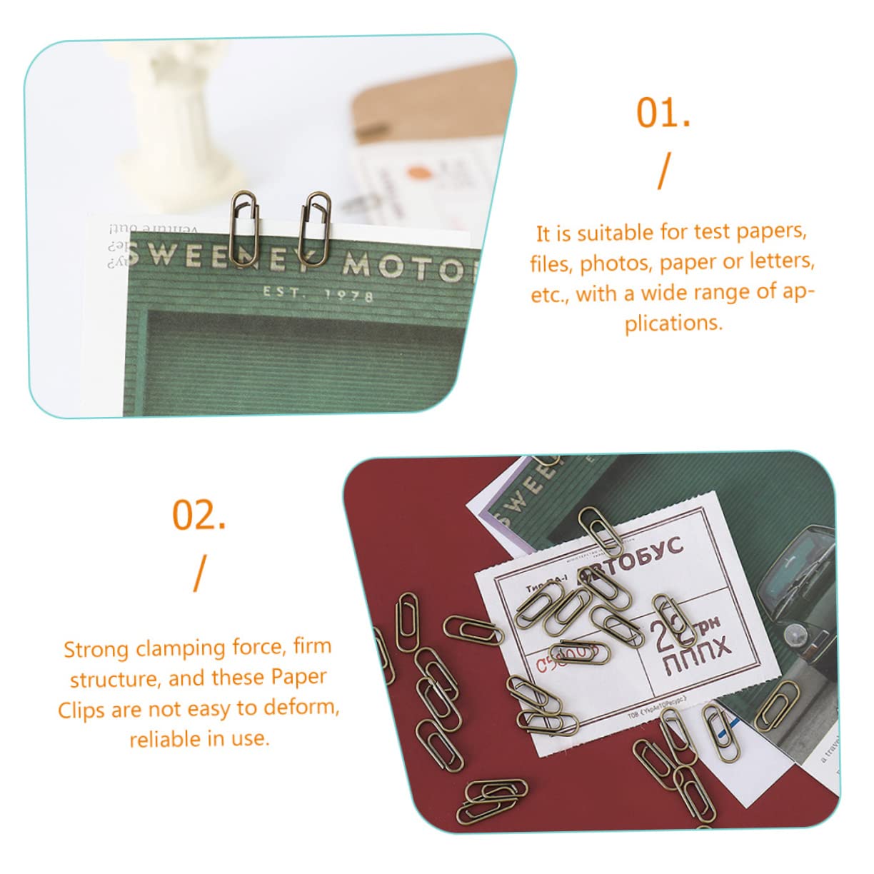 SHINEOFI 5 Juegos Clip De Papel Clip De Papel Clips De Carpeta Clips De Papel Clip De Carpeta Material De Oficina Clips De Papel Antiguos Clips De Papel Para Papeleo Metal 100 Piezas X 5