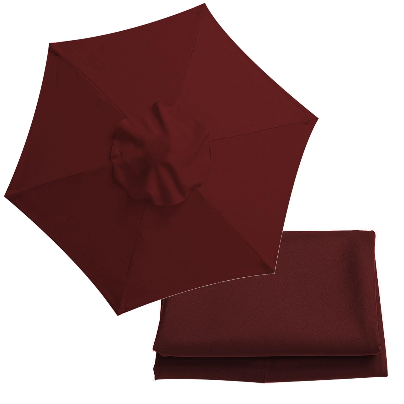 9.8ft/300cm Patio Umbrella Replacement Canopy 6 Arms/8 Arms Replacement Parasol Canopy Cover Replacement Cloth For Cantilever Umbrella(Color:Burgundy,Size:6 ribs-2m(6.5ft)) — image 1