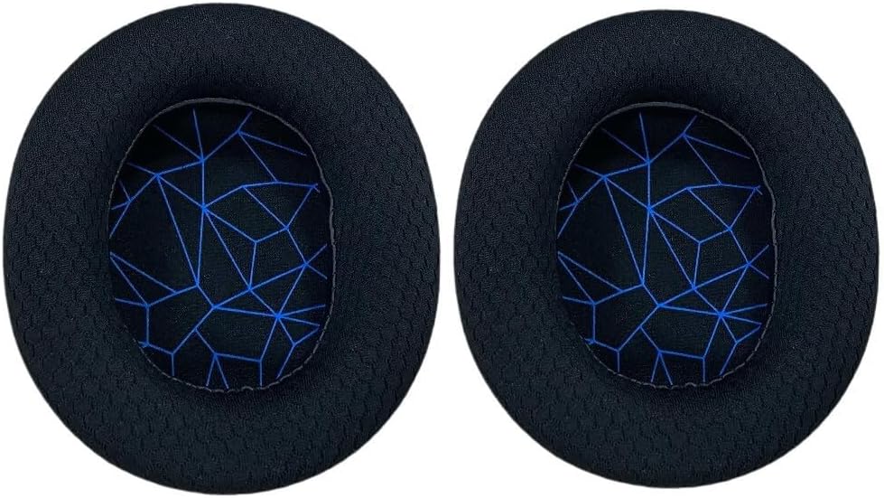 Replacement Earpad for Steelseries Arctis 7/Arctis 5/Arctis 3/Arctis 1/ Arctis Pro Lossless Wireless Gaming Headset, Soft Memory Sponge & Breathable Mesh Fabric Ear Pads Cushion(Blue line in Black)