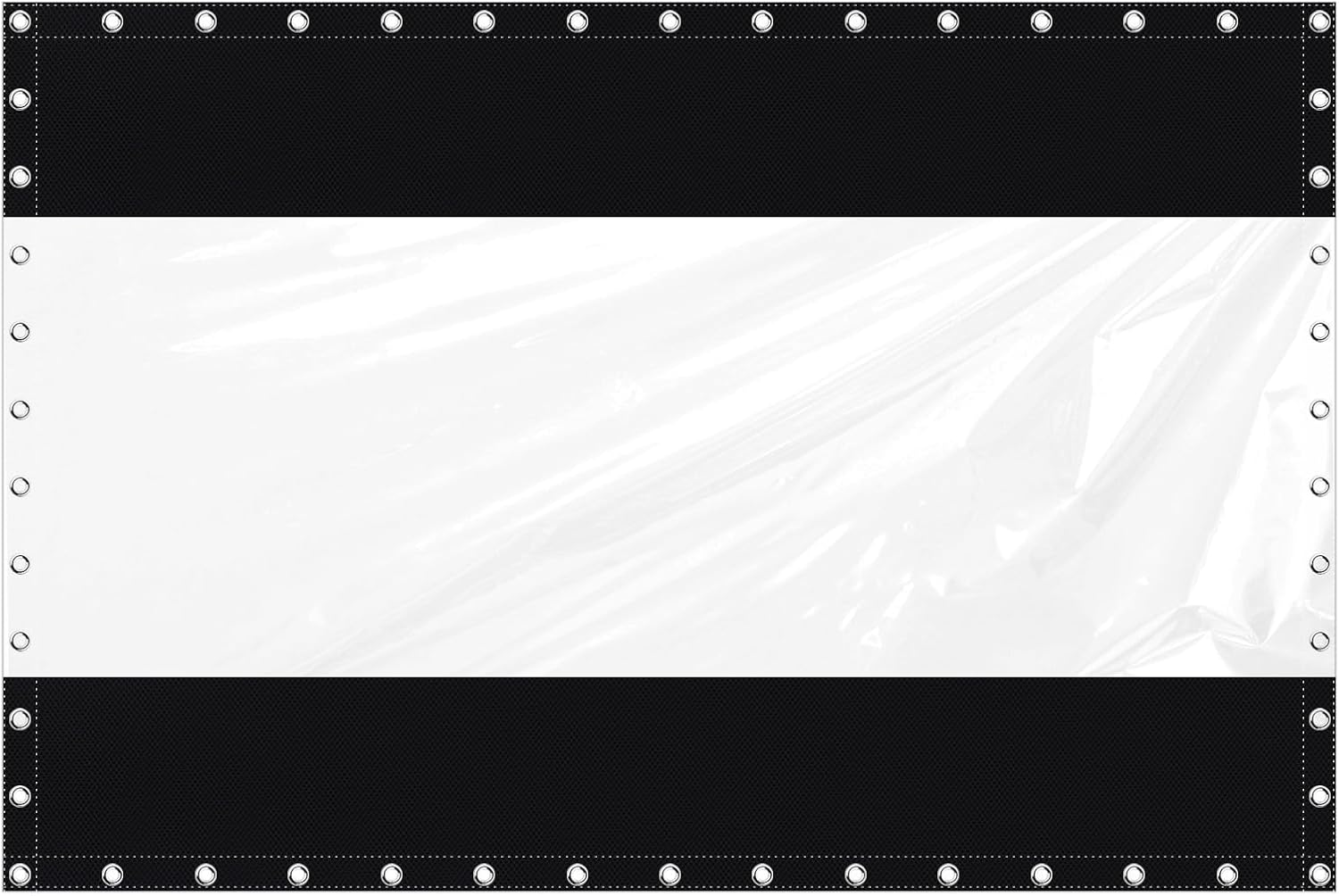 21.16OZ Clear Tarp 10' x 10', 19.69 Mil Vinyl PVC Tarp Waterproof Tarpaulin, Transparent Clear Tarps Winter Patio Enclosure Window Sheets Drop Cloth for Garden Patio Curtains, Black