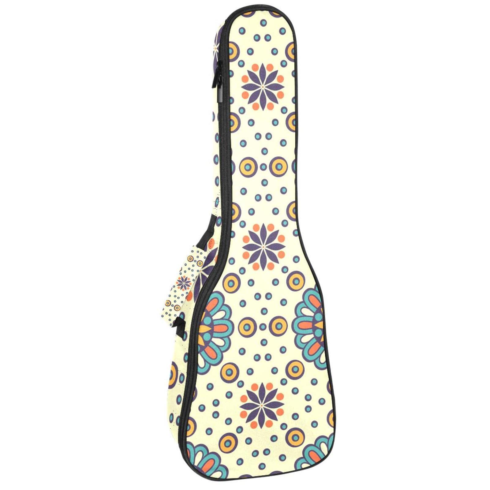 Tenor Ukulele Gigbag Waterdichte Ukelele Case Gewatteerde Rugzak, Geweldig voor Sopraan Concert (21/23/24) Mandala Boho Indian Retro