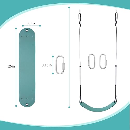Miniatura 2 de Juego de 2 columpios, asiento de columpio de árbol resistente, soporta 330 libras, adecuado para patio trasero, jardín, parque infantil