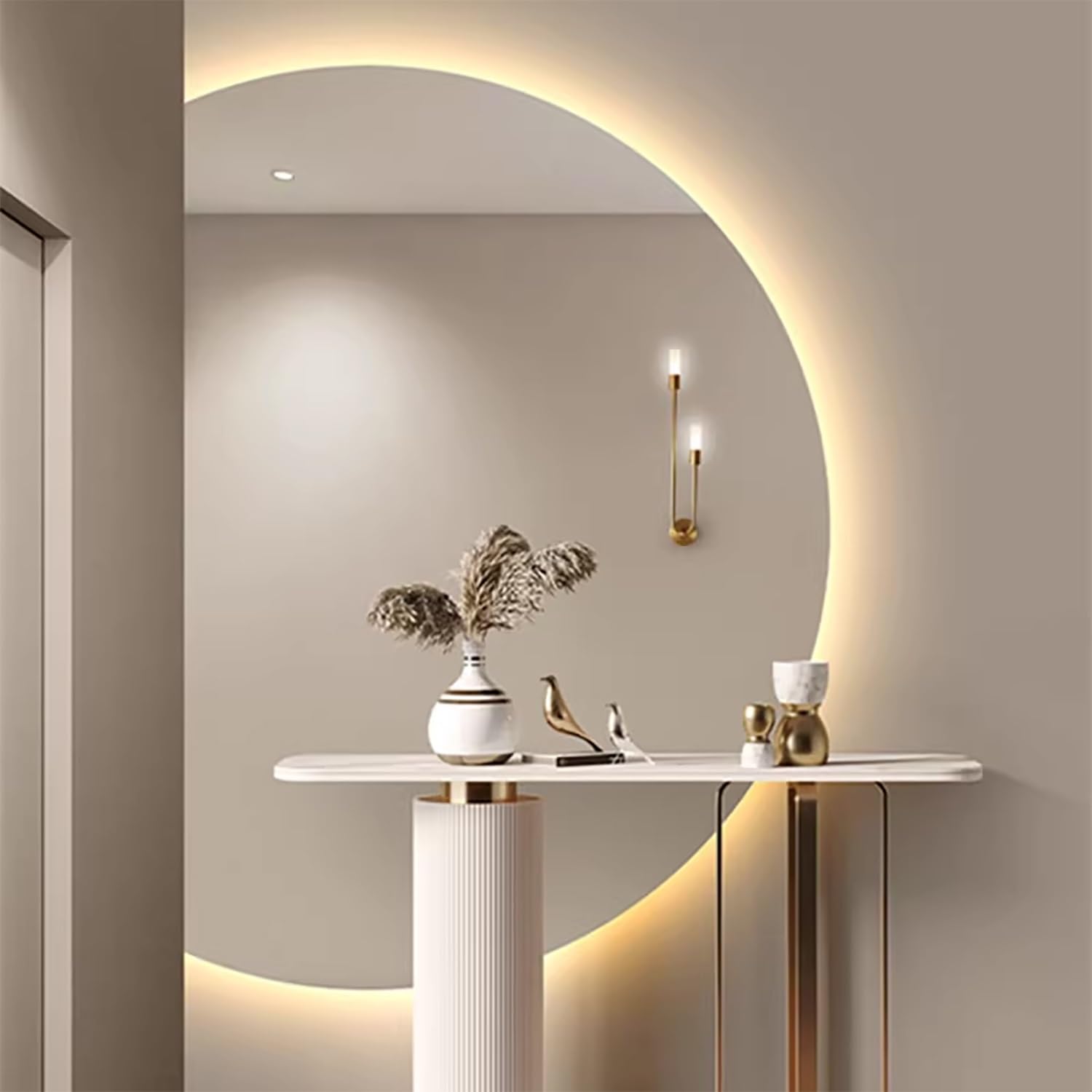 Éclairage LED avec interrupteur tactile antibuée au design épuré pour meubles de toilette