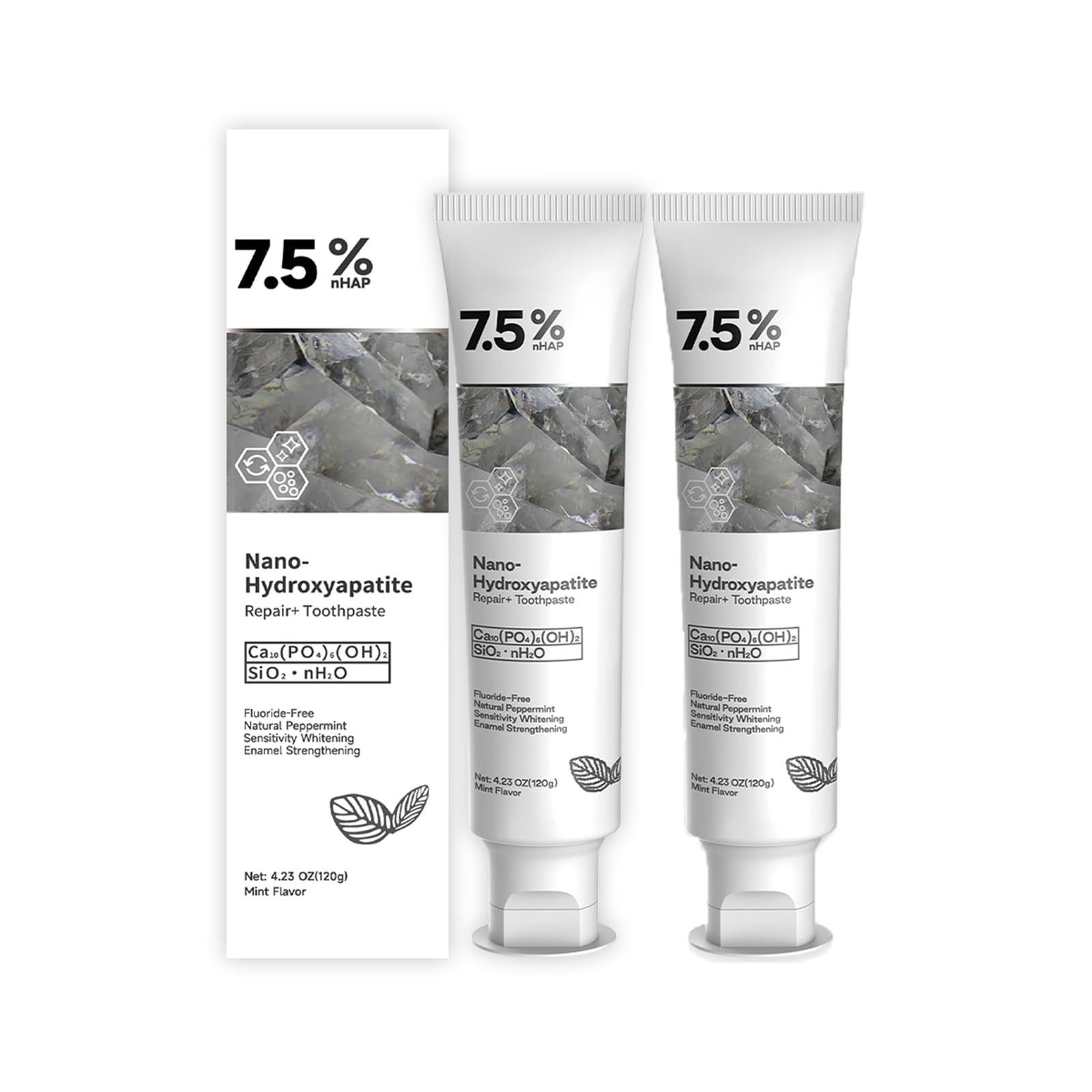 Nano Hydroxyapatite Repair & Protect Toothpaste – Strengthens Enamel, Reduces Sensitivity, Hydroxyapatite Toothpaste, Fresh Breath (2 Pcs)