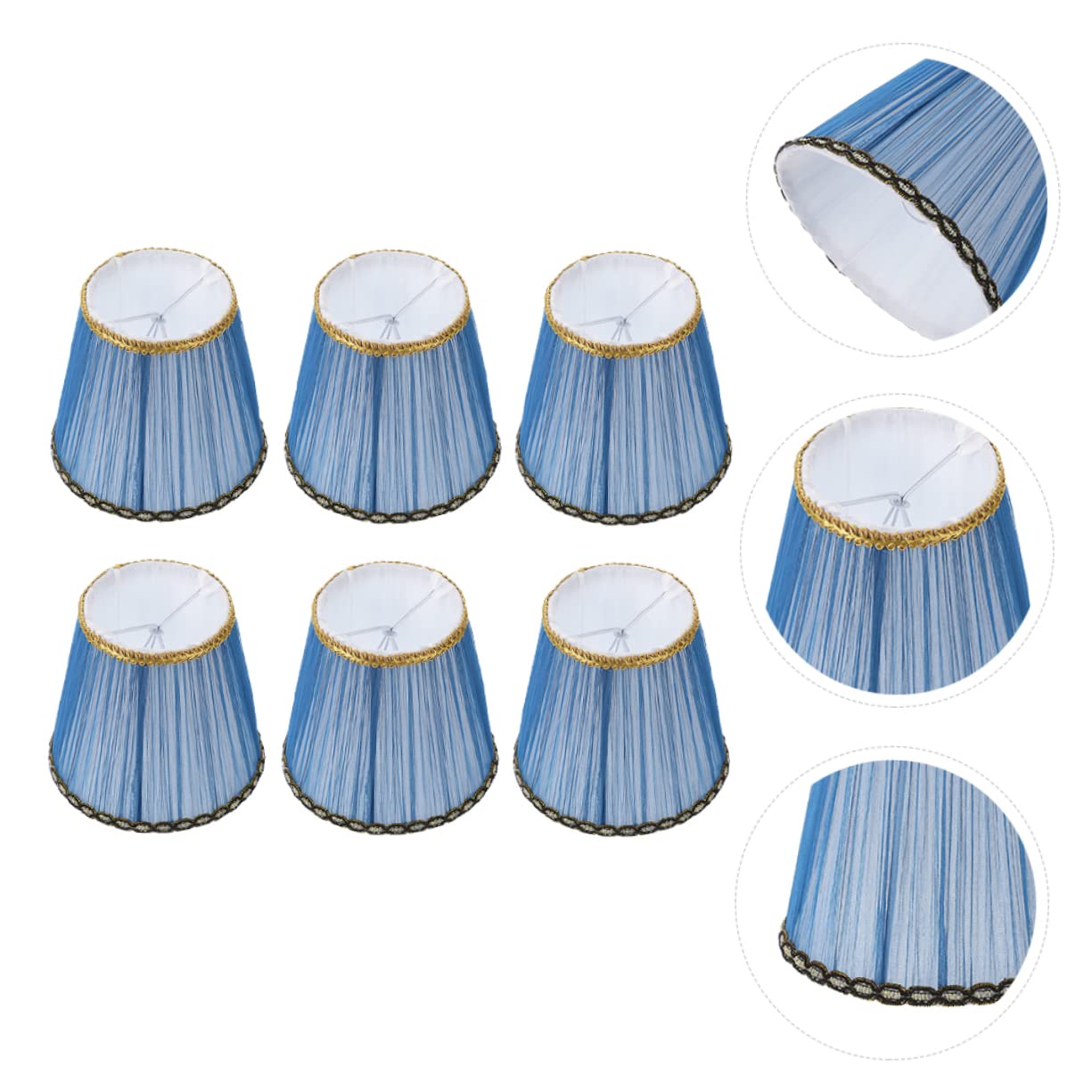 Operitacx Set 6 Pezzi Paralumi Blu Clip-on, Copri Lampada da Tavolo e Lampada da Terra, Stile Semplice Elegante, Adatti per Applique e Lampade Domestiche
