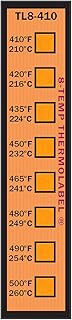 8-Temp Thermolabel 410-500Â°F Temperature Label for Metal Coating Powder Coating Pack of 16 Labels