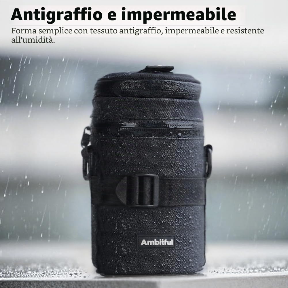 Ambitful Custodia Obiettivo Spessa, Impermeabile/Antipolvere/Antiurto per Sony Nikon Canon Fujifilm Tamron