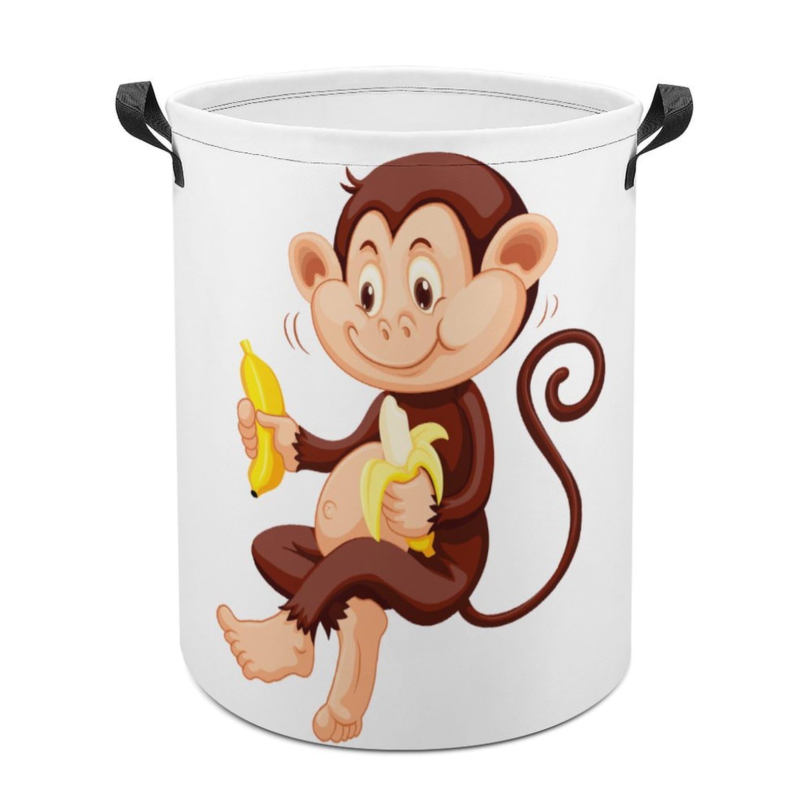 MHYRAC Laundry Hamper, Monkey Banana Laundry Basket, Washing Basket with Handle