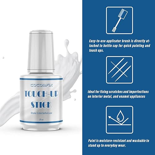 Miniatura 17 de cocomfix Pintura blanca de retoque para electrodomésticos, pintura para electrodomésticos, bolígrafo de pintura de retoque blanco de alto brillo