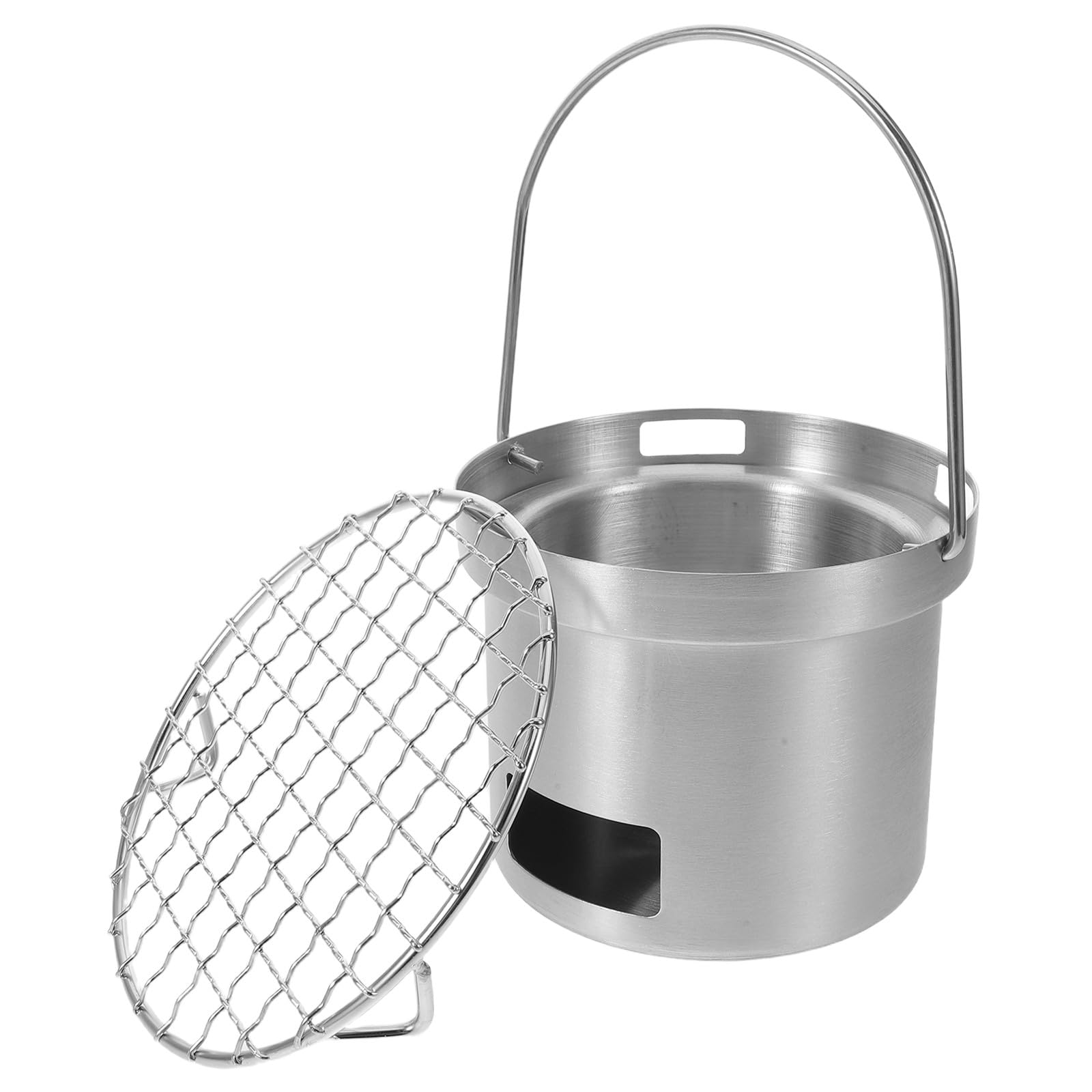 Gatuida Piccola griglia: piccola griglia per barbecue in acciaio inossidabile per tavolo da picnic da campeggio all'aperto - stufa portatile per barbecue a carbone per picnic in giardino