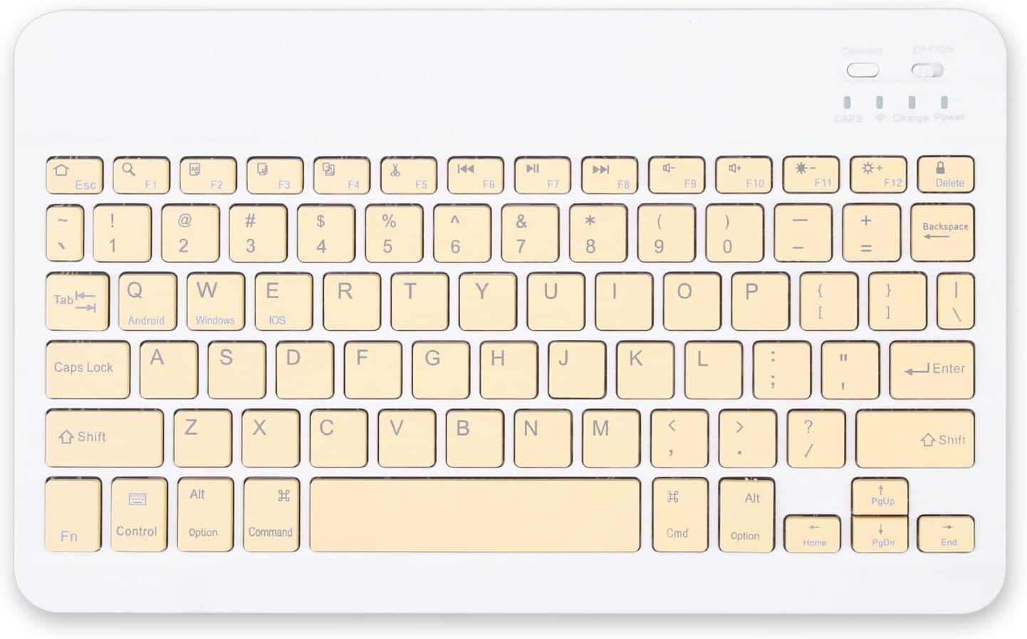 Universal Ultra-Slim Keyboard Rechargeable Wireless Keyboard Portable Key-board Compatible with iPad/Samsung Tab/Lenovo Tab/iOS/Android/Windows (Yellow)