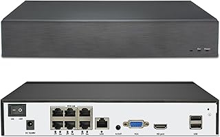 HEFLYCCTV 10 Channel NVR 4K Support 10 x 8MP/6MP/5MP/4MP/2MP/1080P IP Cameras, with 10CH POE Port,10CH Network Video Recorders with AI Motion Detection,Supports up to 8TB HDD (Not Included)