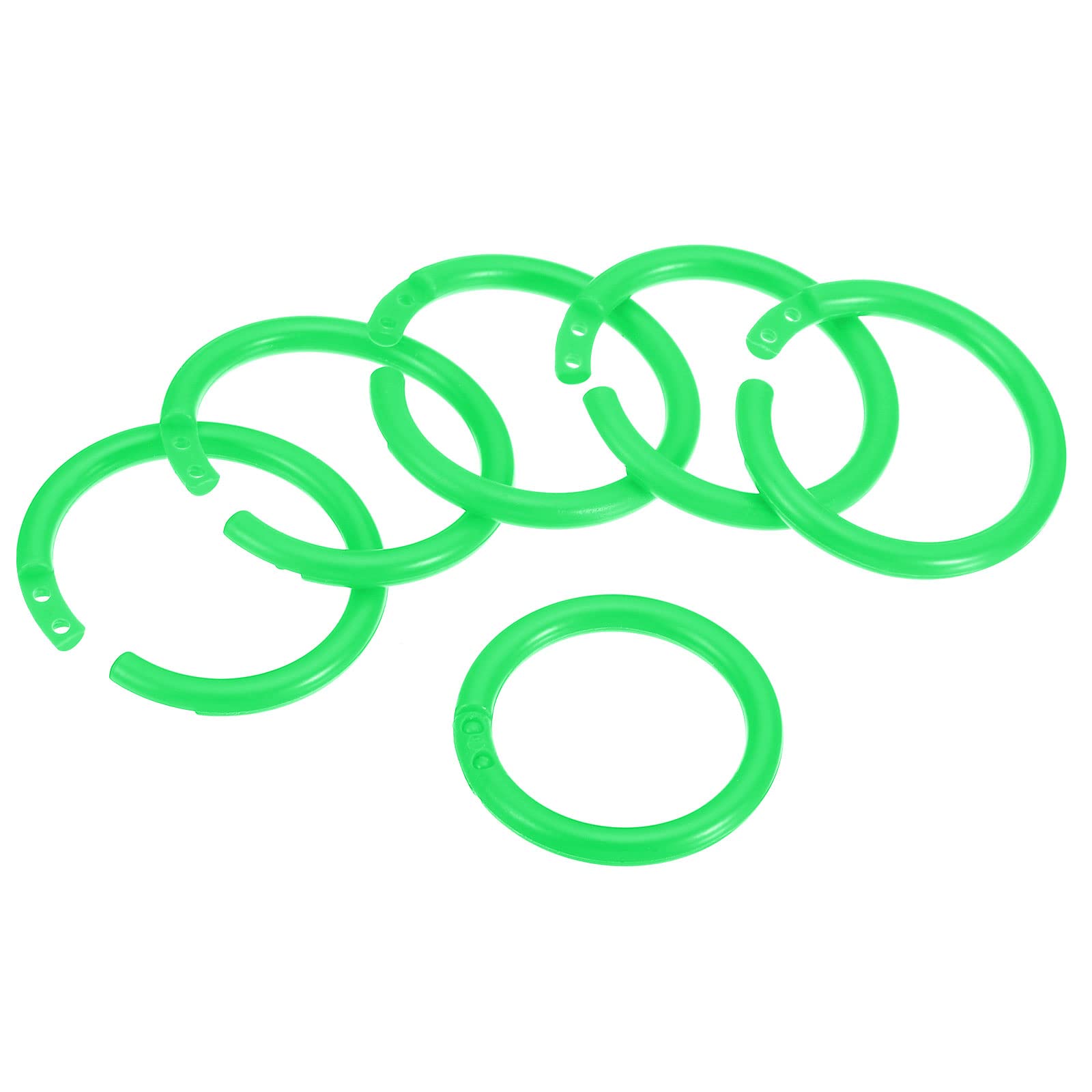 PATIKIL 1.4" OD 1.1" ID Loose Leaf Rings, 50 Pack Binder Ring Plastic for Book DIY Scrapbook Notebook Photo Album, Green — image 1