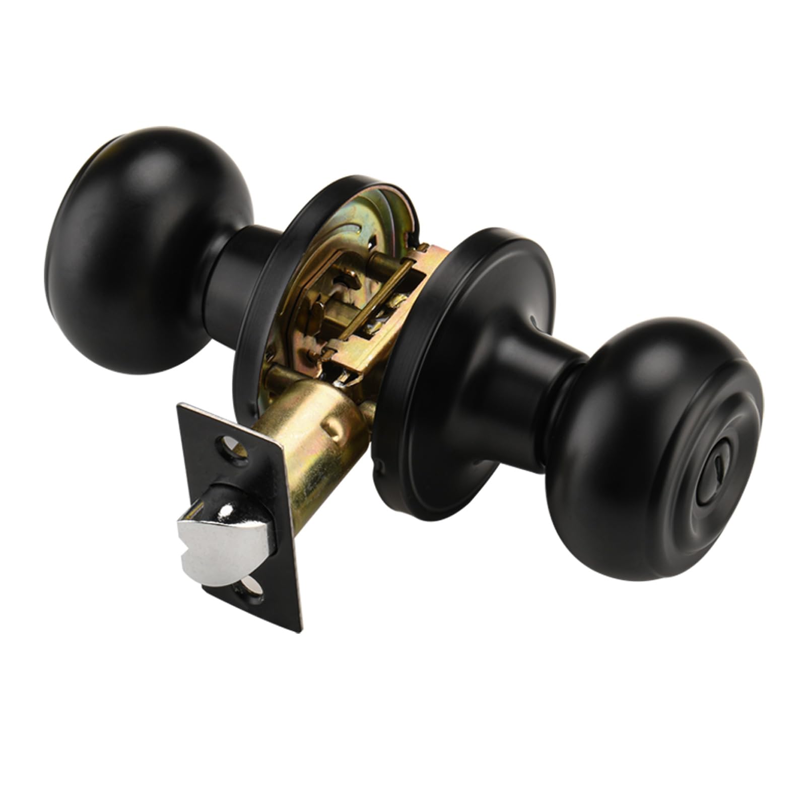 Black Door Knobs with Lock - 6 Pack for Bathrooms & Bedrooms -13 Black Door Knobs with Lock - 6 Pack for Bathrooms & Bedrooms -13