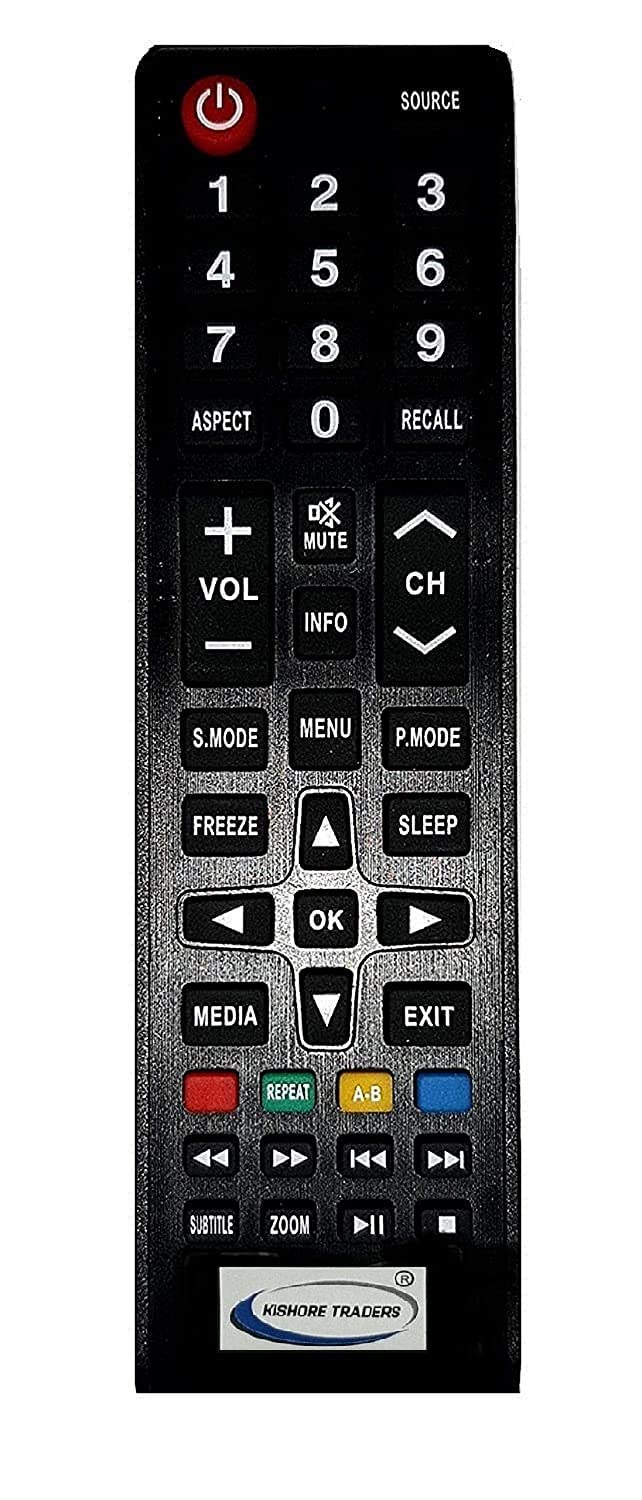 Kishore Traders Remote Control Compatible with INTEX FUTEC DAPIC EGO MITASHI Genus Murphy Santosh BPL BTL AUXXY TRUVISON BLACKOX MarQ Non Smart Led Tv (Match Your existing Remote in Second Image)