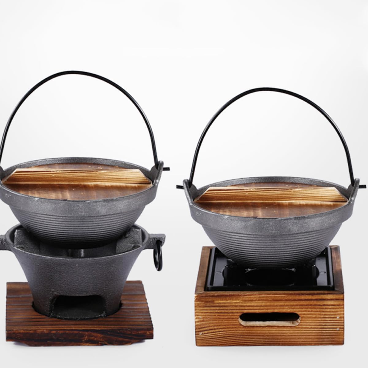 Cabilock Olla de Hierro Fundido Adecuado para Estofados y Uso en Inducción Resistente al Óxido y Fácil de Limpiar para Cocina Japonesa