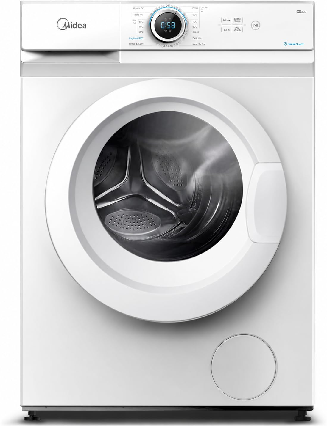 Midea Lavadora Carga Frontal 6kg de 1000 rpm y panel digital - Lavadoras con 15 Programas + Diseño Superior Ultra Slim - Maquina de Lavado de Libre Instalación - Lavado Rápido y Modo Eco
