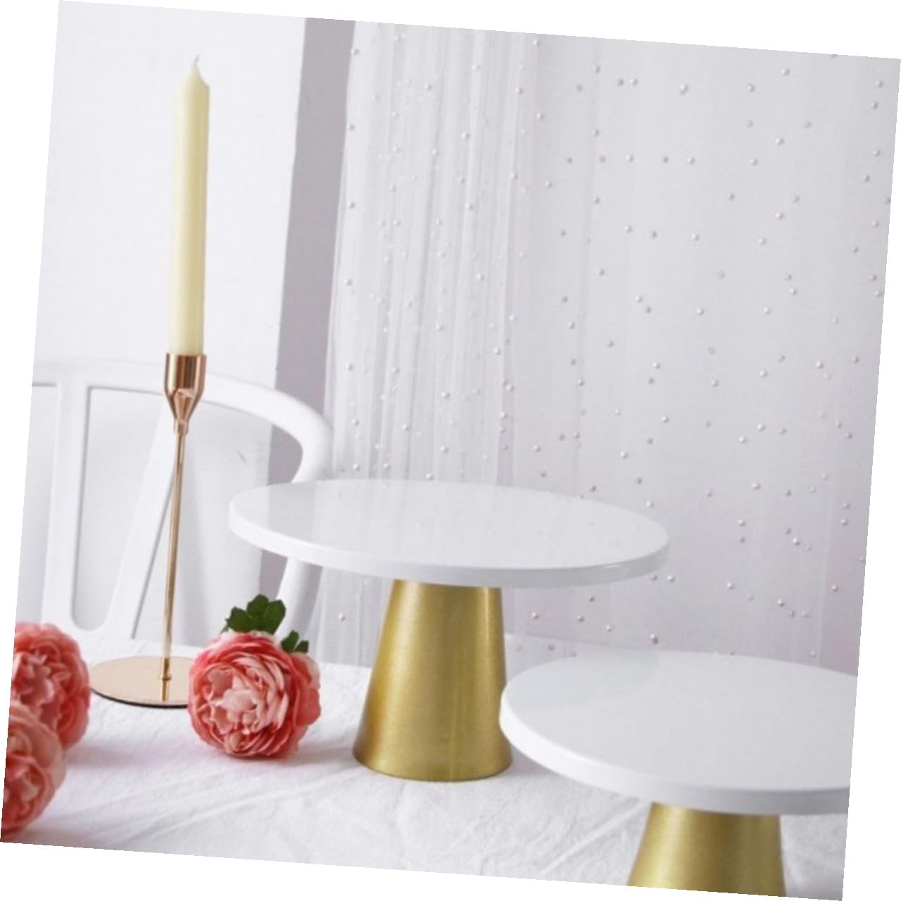 SHINEOFI Dekorative Tortenplatte aus Eisen für Hochzeit und Zuhause Weiß