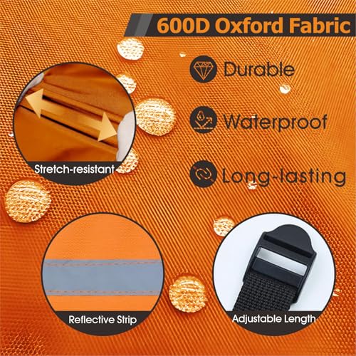 Image of 3 Pcs RV Sewer Hose Weight Bags with Reflective Strip Waste Hose Fastening Device Camper Trailer Sewer Hose Support Hold Down Prevents Dislodging and Accidental Spillage (Orange)