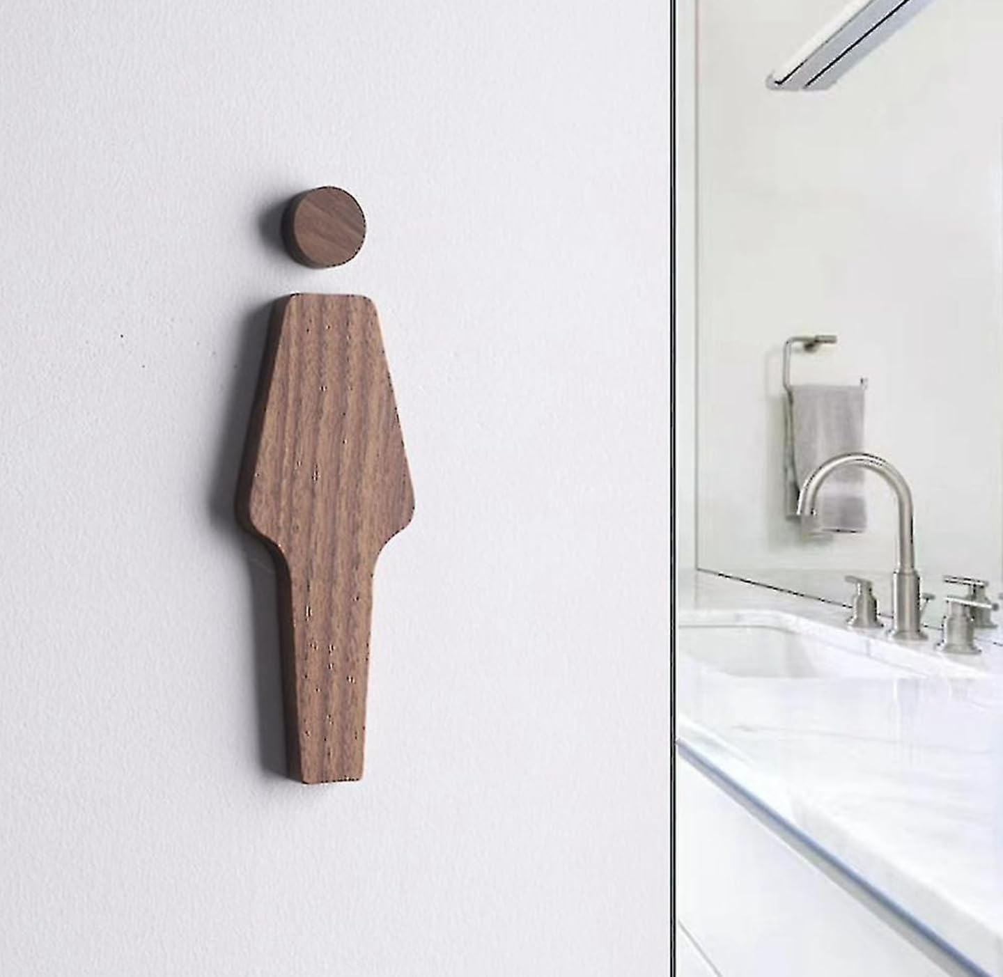 Bellissimo cartello decorativo in legno per bagno bagno armadio WC WC umorismo divertente cartello in legno massello uomini donne segno forme naturali segni