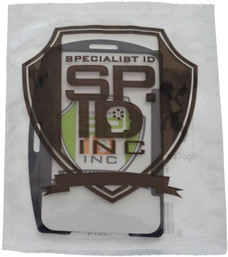 Rigid Open Faced Black Single ID Card Holder AH-075 by Specialist ID (Sold Individually, Black)