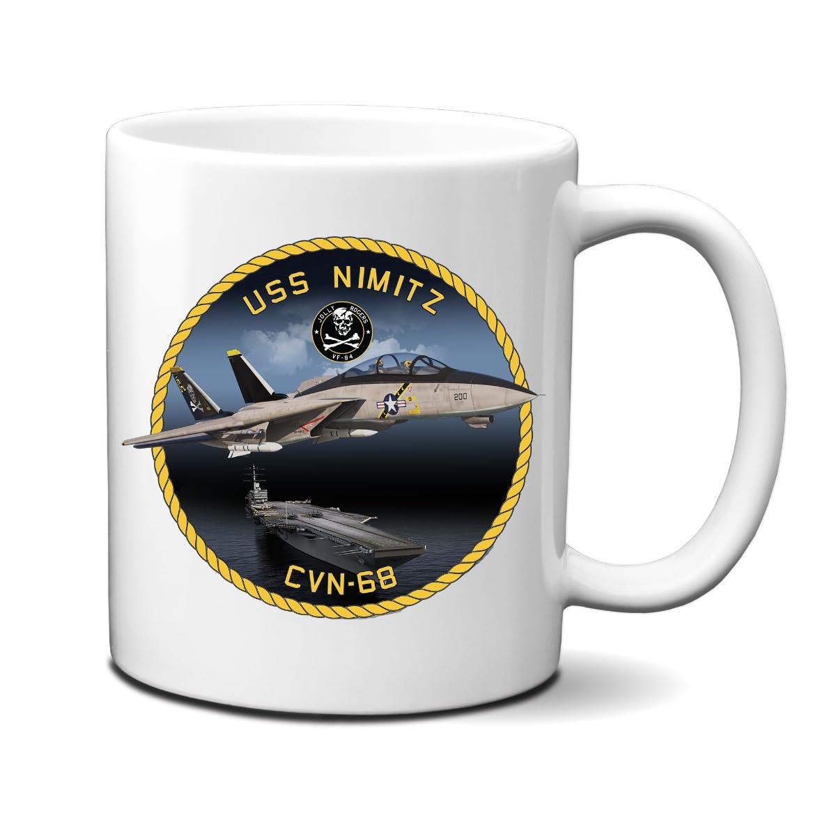 Future of Flight Jolly Rogers USS Nimitz CVN-68 11 Oz Ceramic Mug