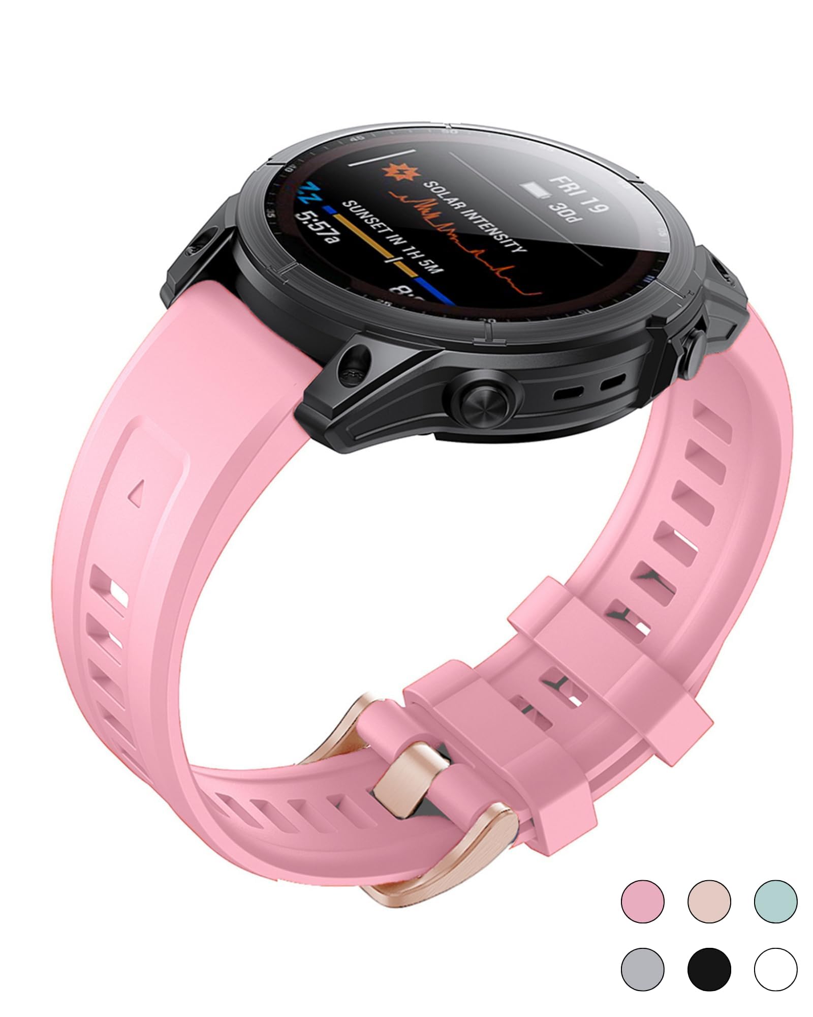 OUTVI 20mm Watch Band for Garmin fenix 5s plus fenix 6s fenix 7s pro quickfit 20 bands Replacement for garmin epix 2 42mm standard short strap Rose