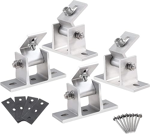 Panel solar ajustable Soporte de montaje de inclinación Base de montaje en panel solar Soporte de techo Ángulo de inclinación 10 -60 Soporte de